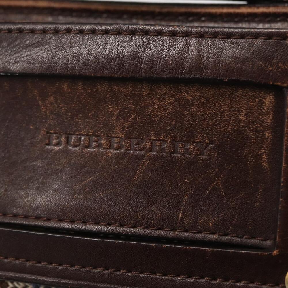 BURBERRY Nova Check Shoulder Bag Canvas Brown Gold Auth 151717 - Picture 10 of 16